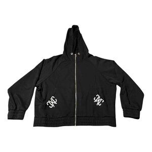 CCX Hoodie Jacket‎ Womens Medium Black Full Zip Hooded Streetwear Embroidered